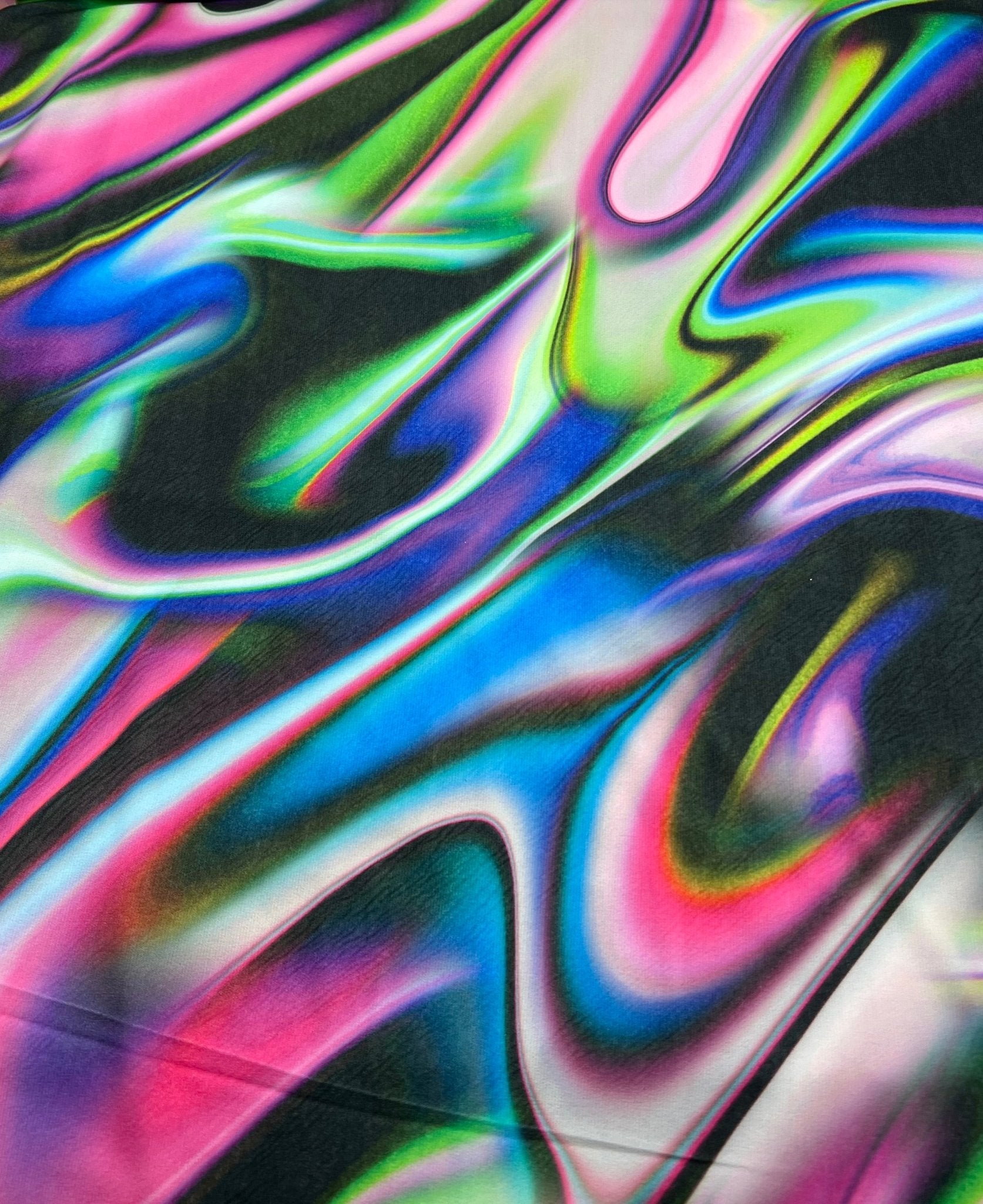 Green Blue Purple Mix Print ITY Fabric 4 Way Stretch - T9 Fabrics